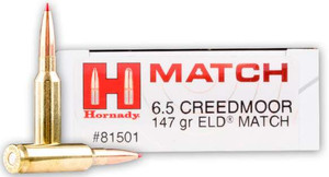 Hornady 81501 Match 6.5 Creedmoor 147 gr Extremely Low Drag-Match 20 Bx/ 10 Cs Hornady 81501 Match 6.5 Creedmoor 147 gr Extremely Low Drag-Match 20 Bx/ 10 Cs