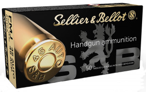 Sellier & Bellot Handgun 45 ACP 230 gr Full Metal Jacket 50 Per Box Sellier & Bellot Handgun 45 ACP 230 gr Full Metal Jacket 50 Per Box