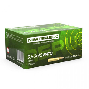 NEW REPUBLIC 5.56X45 62 GR 50 RD BOX-BRASS CASE NEW REPUBLIC 5.56X45 62 GR 50 RD BOX-BRASS CASE