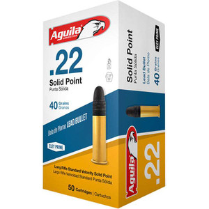Aguila 1B222332 Standard Velocity 22 LR 40GR Solid Point 50 Rounds Aguila 1B222332 Standard Velocity 22 LR 40GR Solid Point 50 Rounds