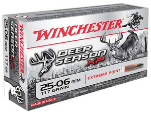 Winchester, Deer Season XP.25-06 Remington, Polymer-Tipped Extreme Point, 117 Grain, 20 Rounds. Winchester, Deer Season XP.25-06 Remington, Polymer-Tipped Extreme Point, 117 Grain, 20 Rounds.