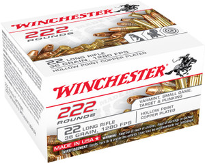 Winchester Ammo USA 22 LR 36 gr Copper Plated Hollow Point (CPHP) Winchester Ammo USA 22 LR 36 gr Copper Plated Hollow Point (CPHP)