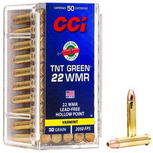 CCI TNT Green 22 WMR 30gr Speer TNT Green Hollow Point Lead Free CCI TNT Green 22 WMR 30gr Speer TNT Green Hollow Point Lead Free