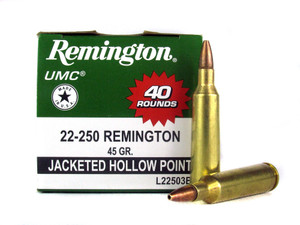 Remington UMC 22-250 Rem 45gr JHP 40 Rounds Remington UMC 22-250 Rem 45gr JHP 40 Rounds