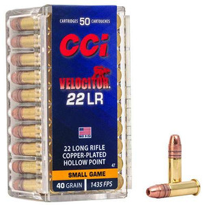 CCI Velocitor .22LR 40gr CPHP 50 Rounds CCI Velocitor .22LR 40gr CPHP 50 Rounds