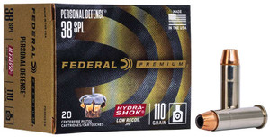 Personal Defense Hydra-Shok 38 Special 110 Grain Jacketed Hollow Point