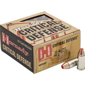 HORNADY 90063 CRITICAL DEFENSE 32 ACP 60GR HORNADY 90063 CRITICAL DEFENSE 32 ACP 60GR