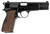 MAC Inglis P-35 9mm Luger 15+1 4.70" Black Steel Barrel, Black Chrome Serrated Steel Slide & Frame, Wood Checkered Grip