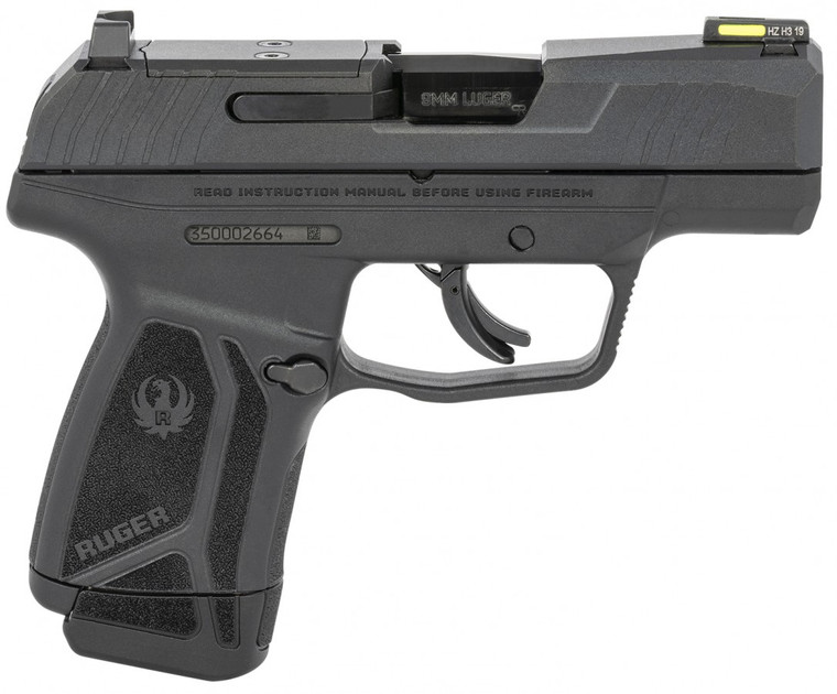 Ruger Max-9 Optic Ready 9mm Luger 3.20" Barrel 10+1 Or 12+1, High Performance Glass-Filled Nylon Grip Frame, Optic Cut Through-Hardened Alloy Steel Slide, Manual Safety