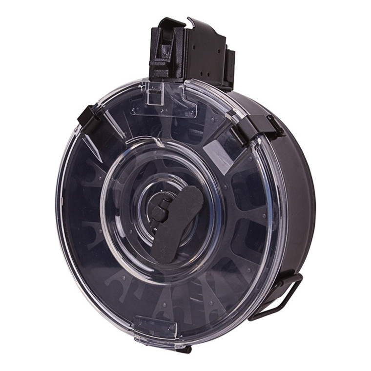 AK47 7.62x39mm 75rd Detachable Drum Magazine with Clear Cover