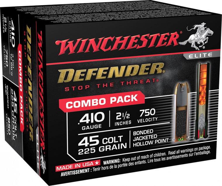 Winchester Ammo PDX1 Defender Combo 410 Gauge 2.50" 1/2 oz 3 Defense Discs 12 BBs Shot 20 Per Box