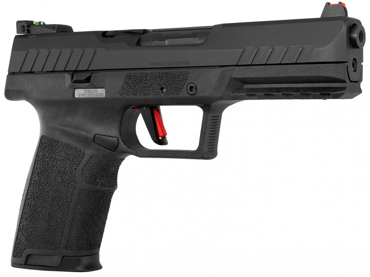 Tisas PX-5.7 5.7x28mm 20+1, 4.80" Black Carbon Steel Barrel, QPQ Black Serrated Carbon Steel Slide, Black Tennifer Polymer Frame w/Beavertail & Picatinny Rail, Black w/Interchangeable Backstrap Grip