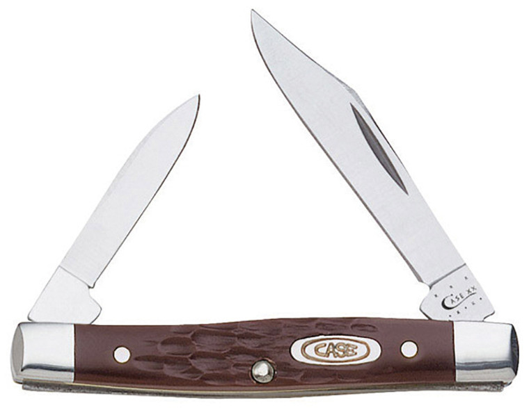 Case Pen Small 2"/1.47" Folding Clip/Pen Plain As-Ground Stainless Steel Blade Brown Jigged Synthetic Handle