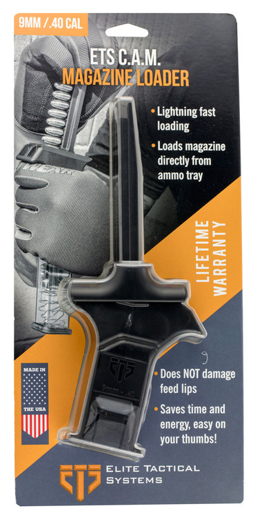ETS Group ETSCAM940 C.A.M Mag Loader 9mm/40 Smith & Wesson (S&W) Polymer Black Finish