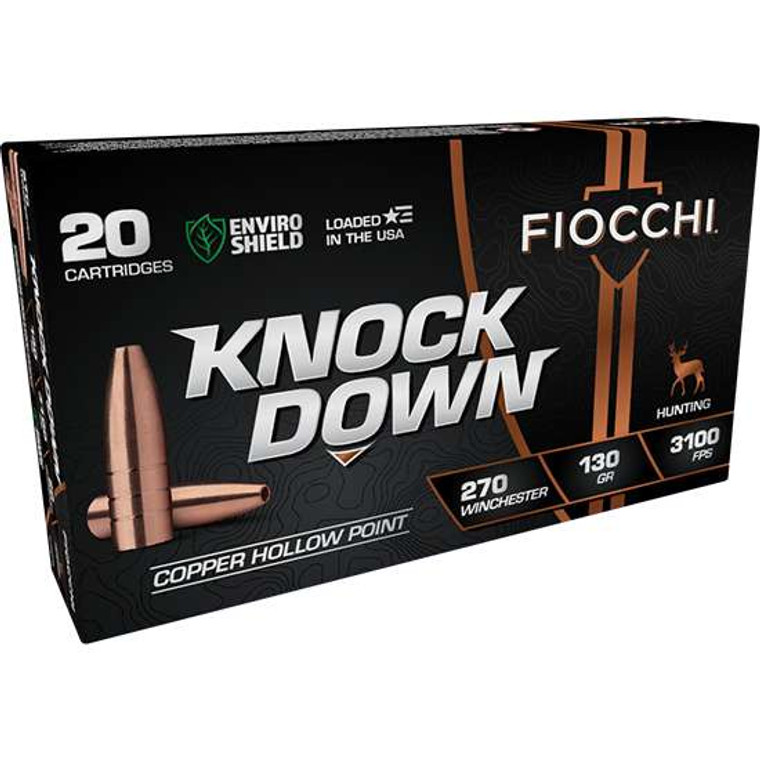 FIOCCHI KNOCK DOWN AMO LEAD FREE COPPER HP 270 WIN 130GR 20RD