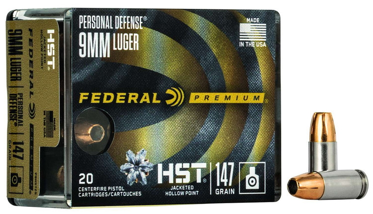 Federal Personal Defense HST 9mm 147 gr Jacketed Hollow Point 20 Bx/ 10 Cs