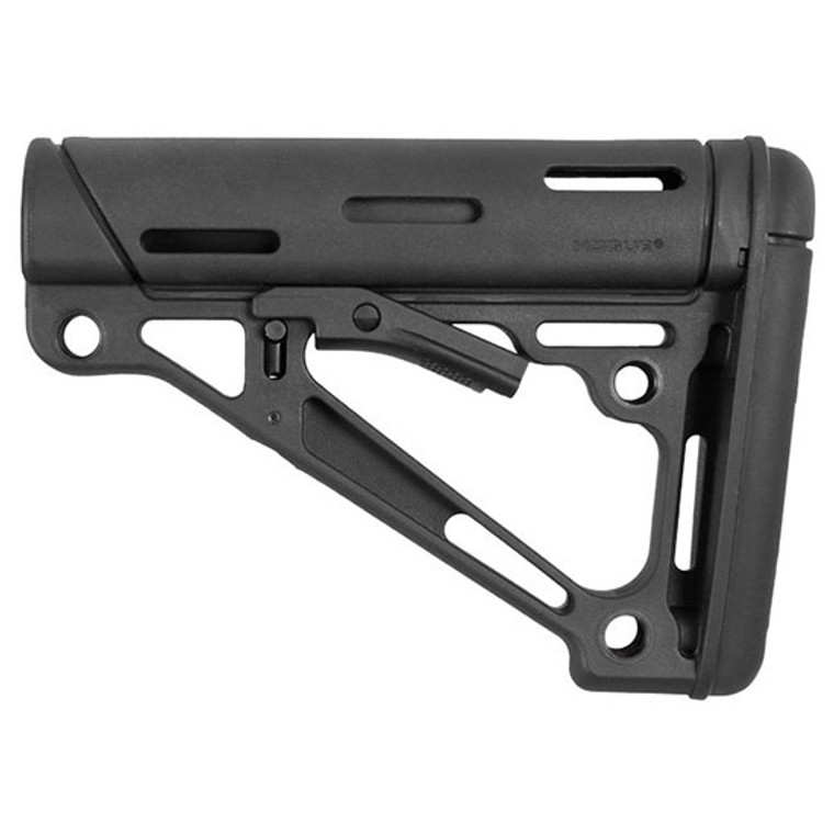 Hogue  OverMolded Collapsible Buttstock made of Synthetic Material with Black Finish & Overmolded Rubber for Mil-Spec AR-15, M16