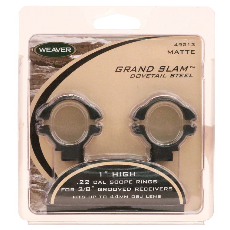 Weaver 1in Grand Slam Steel Rings .22 Style High Matte