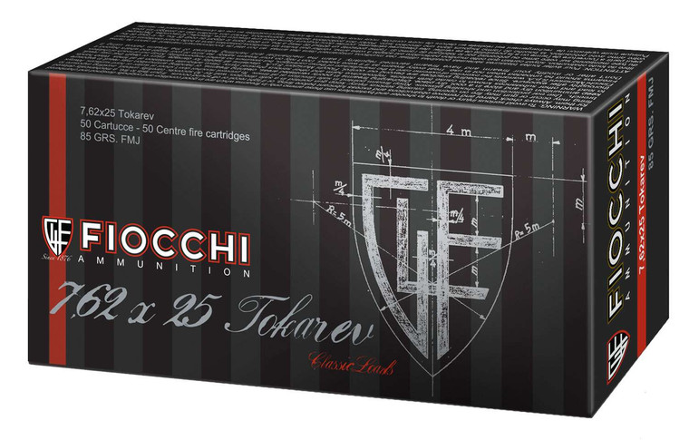 Fiocchi Training Dynamics 7.62x25mm Tokarev 88 gr Full Metal Jacket (FMJ) 50 Bx/ 20 Cs