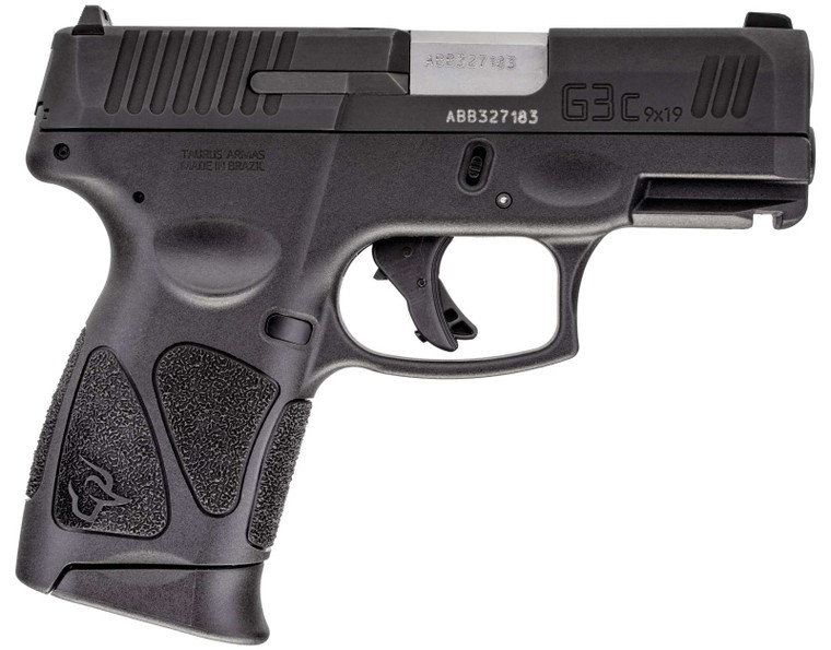 Taurus G3C Compact Frame 9mm Luger 12+1 3.26" Matte Stainless Steel Barrel, Matte Black Tenifer Serrated Steel Slide, Black Polymer Frame w/Picatinny Rail, Black Polymer Grip