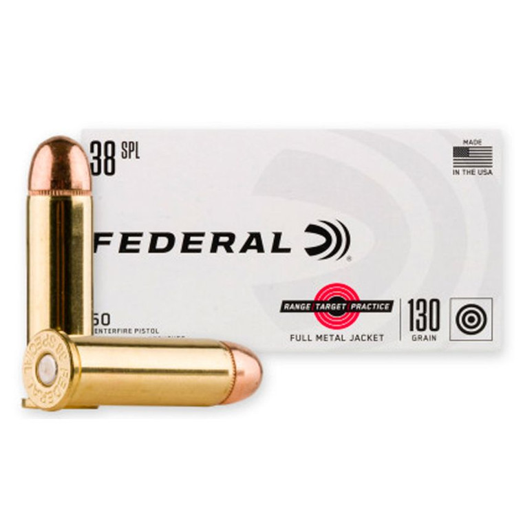 Federal Range and Target 38 Special 130 gr Full Metal Jacket (FMJ) 50 Box