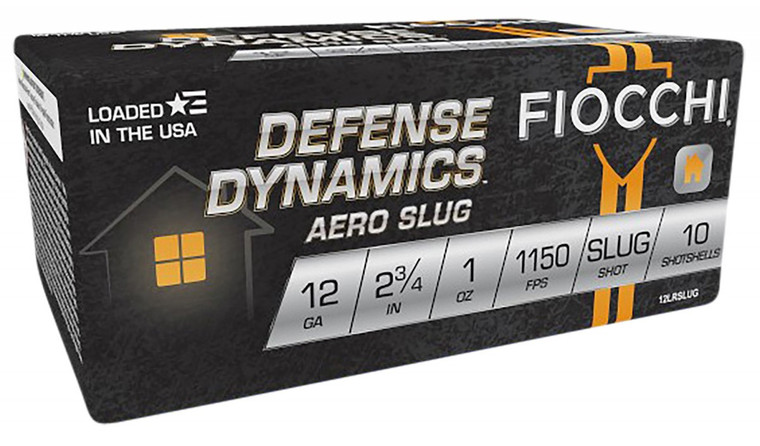 Fiocchi Defense Dynamics Aero 12Gauge 2.75" 1oz RifledSlug Shot 10 Per Box