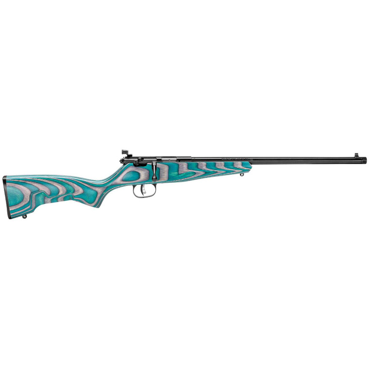 Savage Rascal Minimalist 22 LR 1 16.13" Gray & Teal Hybrid Laminate Stock Blued Right Hand