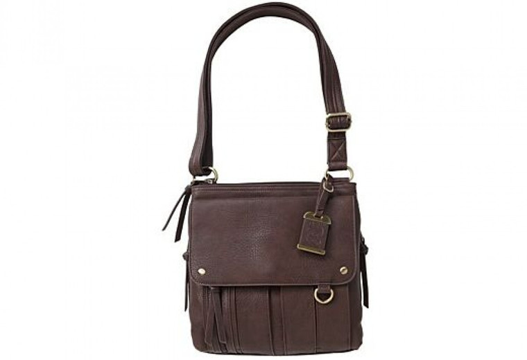BULLDOG CONCEALED CARRY PURSE MED. CROSS BODY CHOCOLATE BROWN