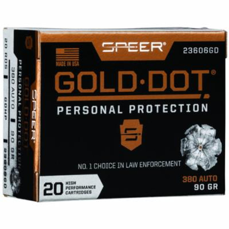 Speer Gold Dot Personal Protection  .380 acp 20 Round Box