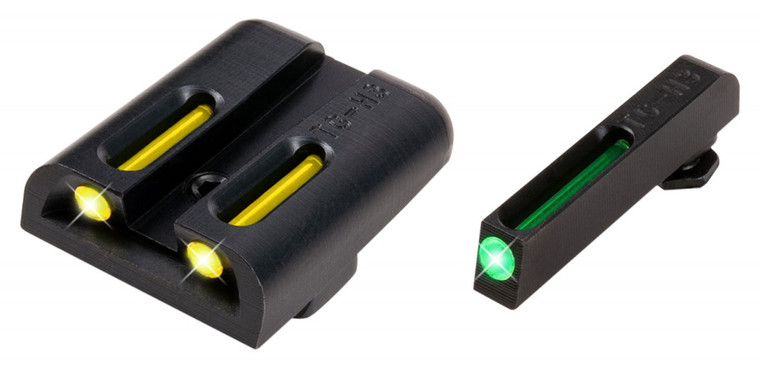 TruGlo TFO Square Hight Set Tritium/Fiber Optic Green Front/U-Notch Yellow Rear