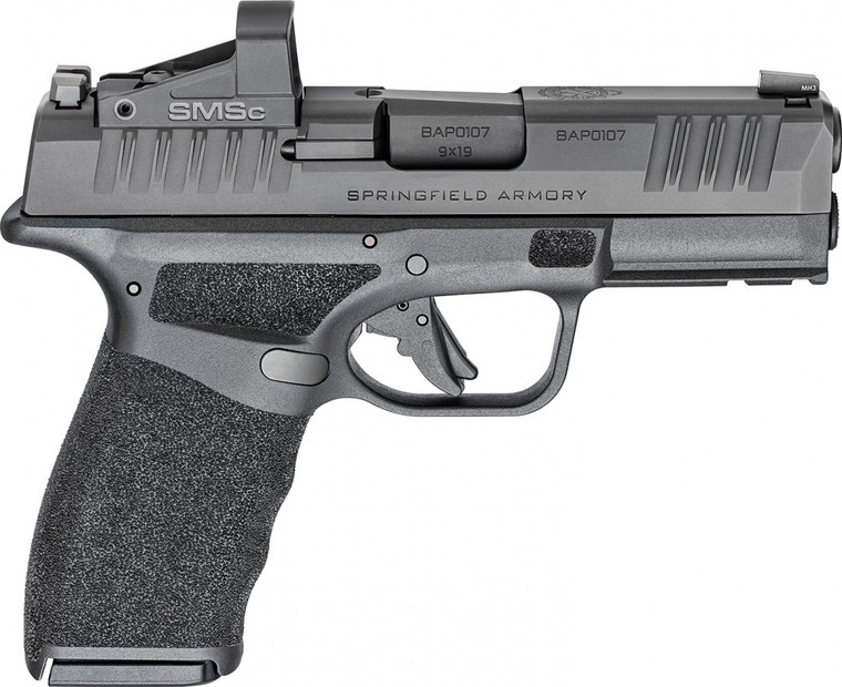 Springfield Armory Hellcat Pro OSP 9mm Luger 3.70" 15+1, Black, Picatinny Rail Frame, Serrated Optic Cut Slide, Shield Red Dot