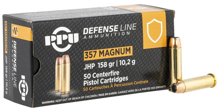 PPU Defense 357Mag 158gr Jacketed Hollow Point 50 Per Box