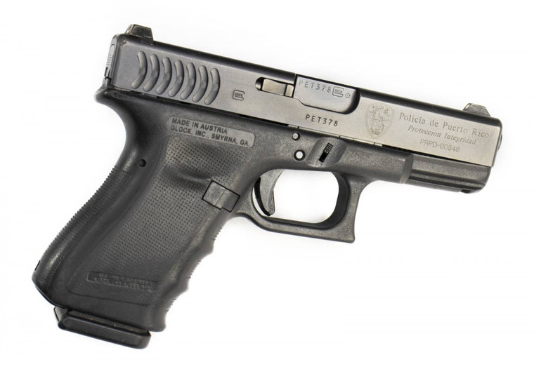 Glock G23 Gen 3 40cal Semi-Auto 4" Barrel Fixed Sights Factory Handgun with Puerto Rico Police Crest - Good Condition