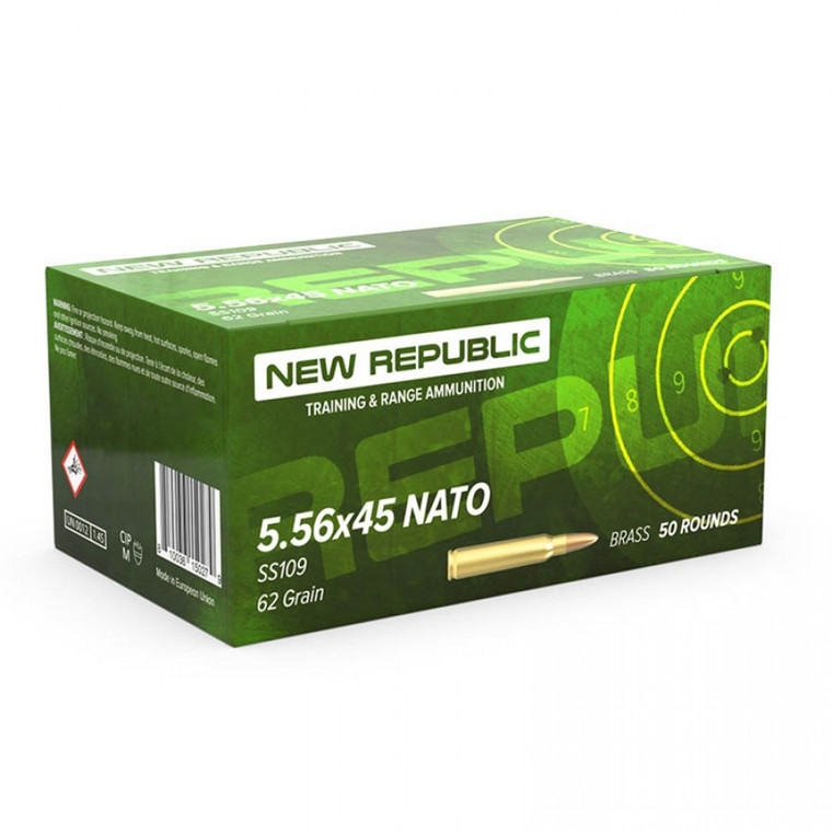 NEW REPUBLIC 5.56X45 62 GR 50 RD BOX-BRASS CASE