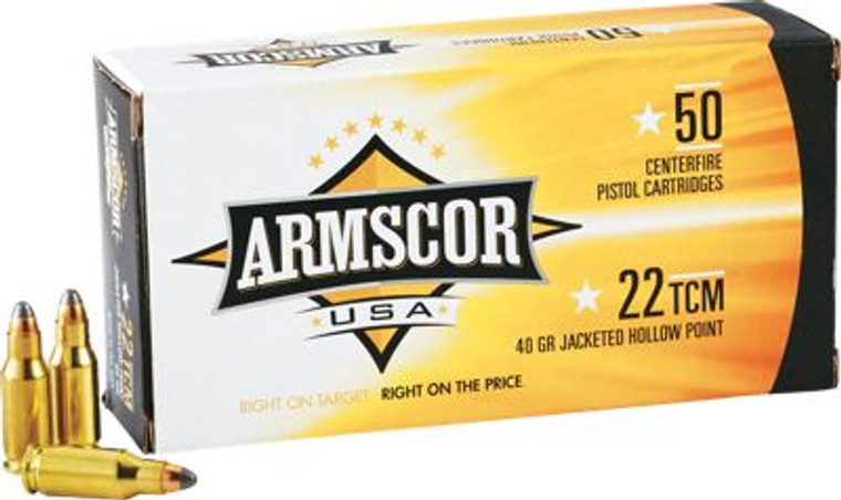 Armscor USA 22 TCM 40 gr Jacket Hollow Point 50 Round Box