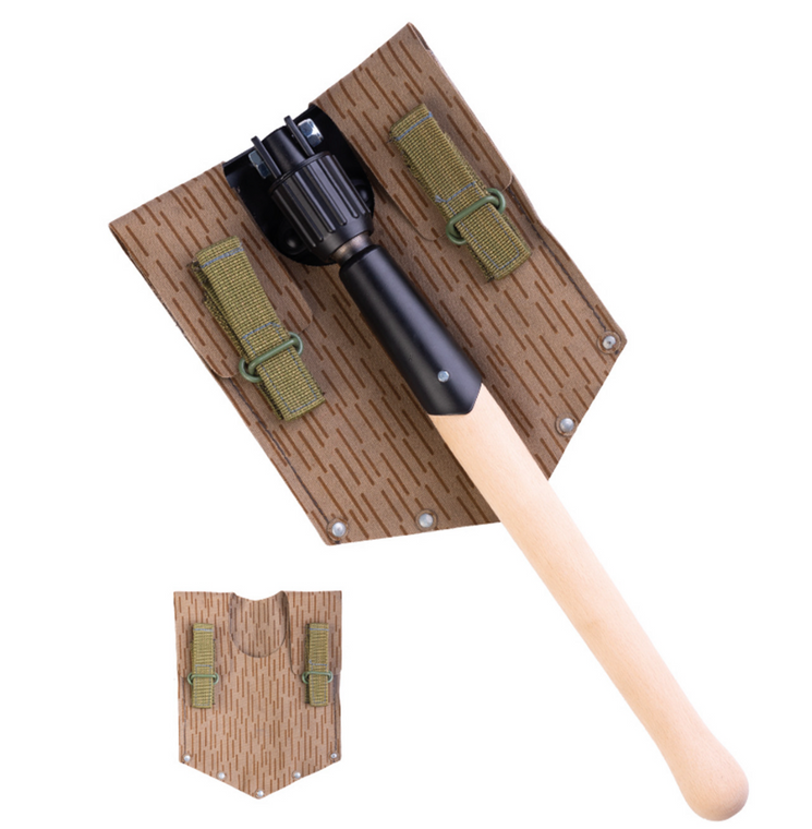East German Repro Folding Shovel with Camo Cover