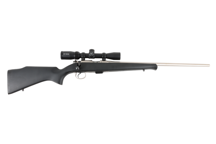 CZ 452 Stainless .22 LR Bolt-Action Rifle with Synthetic Stock & Vortex Crossfire 2-7x32 Scope—Very Good, No Box
