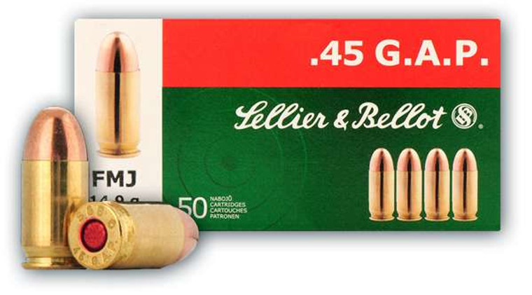 Sellier & Bellot Handgun 45 GAP 230 gr Full Metal Jacket (FMJ) 50rd Box