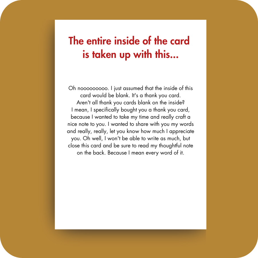 101 Thank You Card - Lazy Thank You (OG)