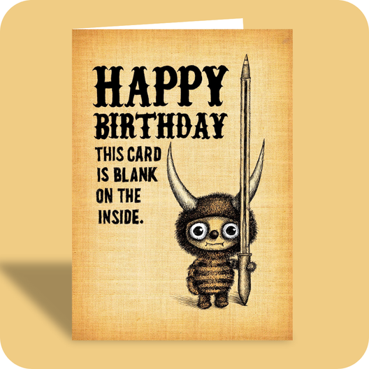Birthday Card - Almost Blank (OG) - Old Paper Stock