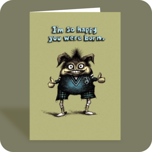 Birthday Card - Happy You Were Born (OG) - Old Paper Stock