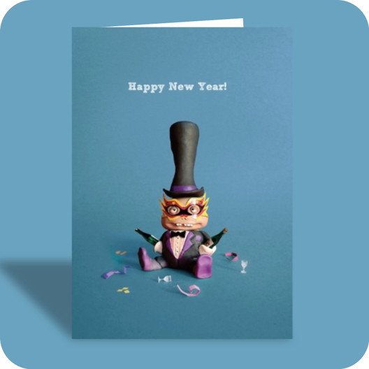 New Year's Card - Happy New Year??? (OG) - Old Paper Stock