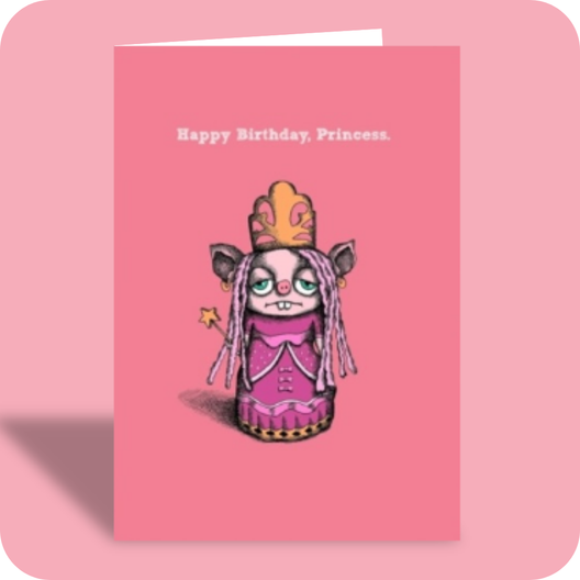 Birthday Card - Princess (OG) - Old Paper Stock