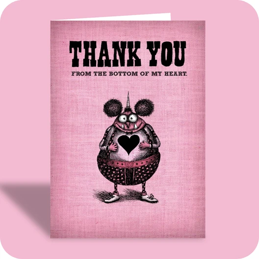 Thank You Card - Bottom of Heart (OG) - Old Paper Stock