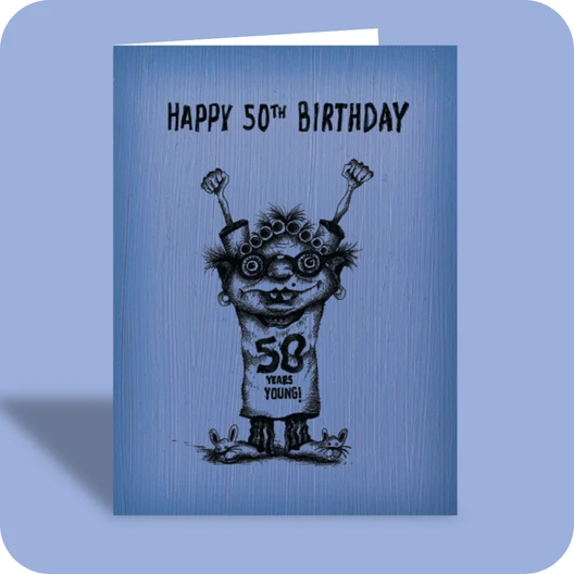 50th Birthday Card - 50 More (OG) - Old Paper Stock