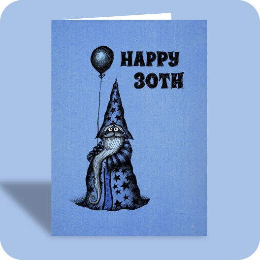 30th Birthday Card - 24th Grade (OG) - Old Paper Stock
