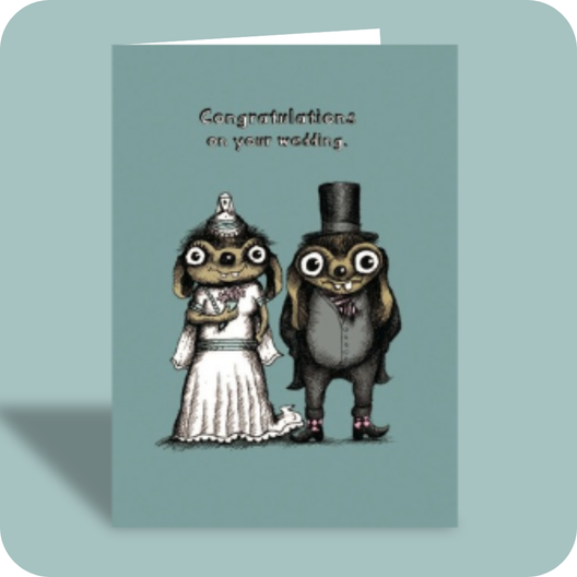 Wedding Card - Married Up/Down (OG) - Old Paper Stock