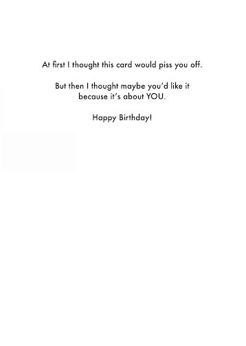 Birthday Card - Self-Centered (OG) - Old Paper Stock