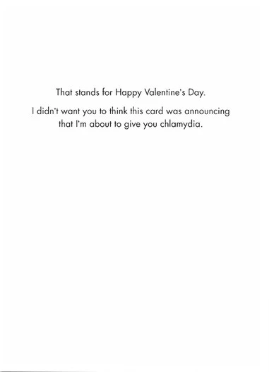 Valentine's Day Card - Chylamdia (OG) - Old Paper Stock