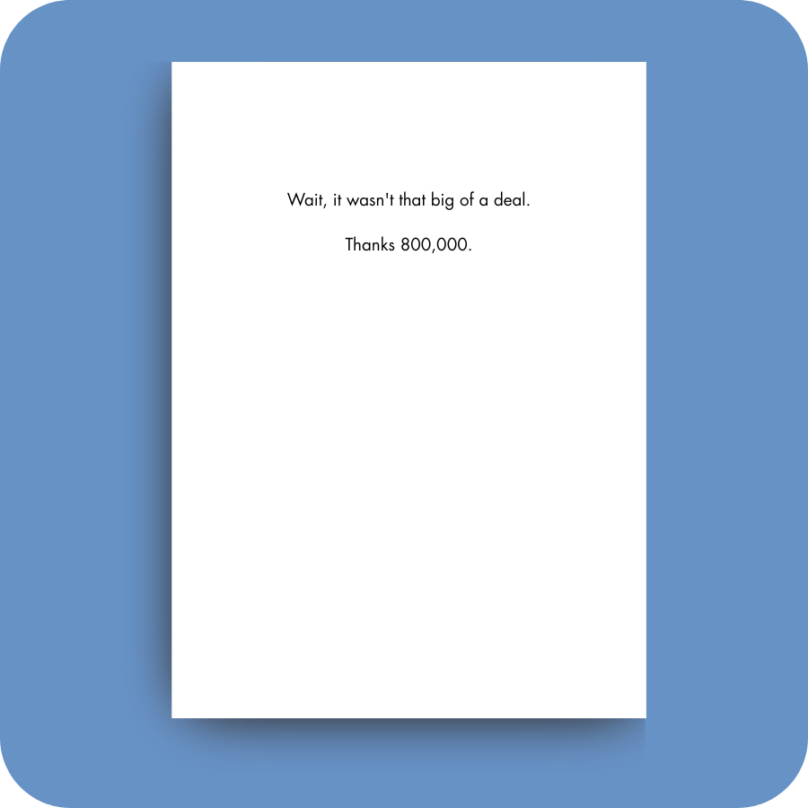 Thank You Card - 800,000 (OG)